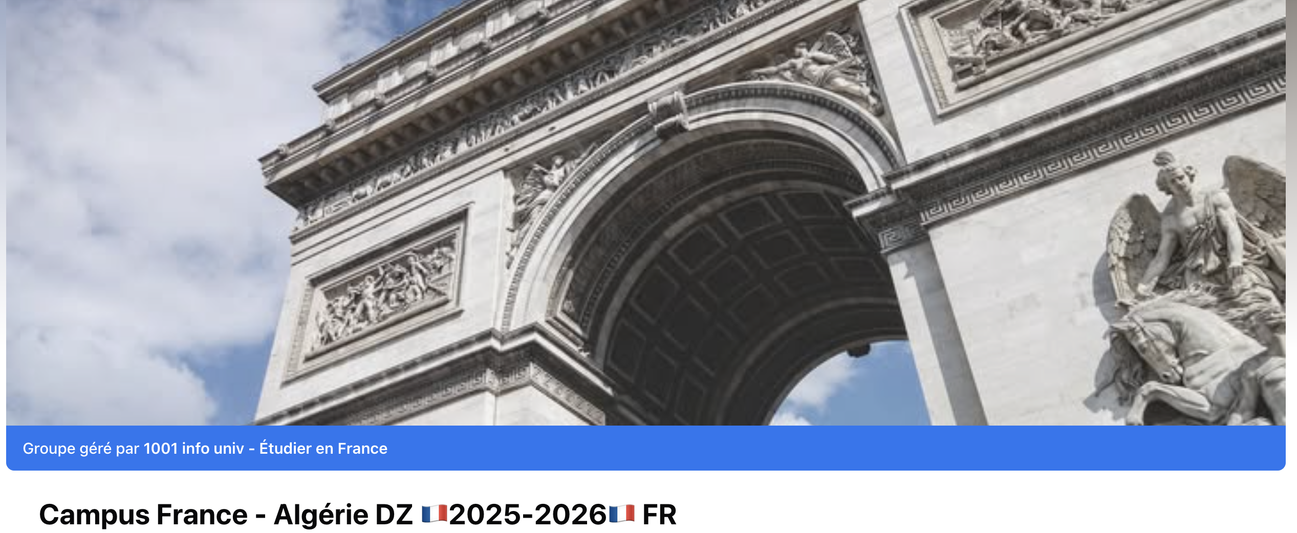 Groupe Facebook frauduleux « Campus France - Algérie DZ 2025-2026 FR