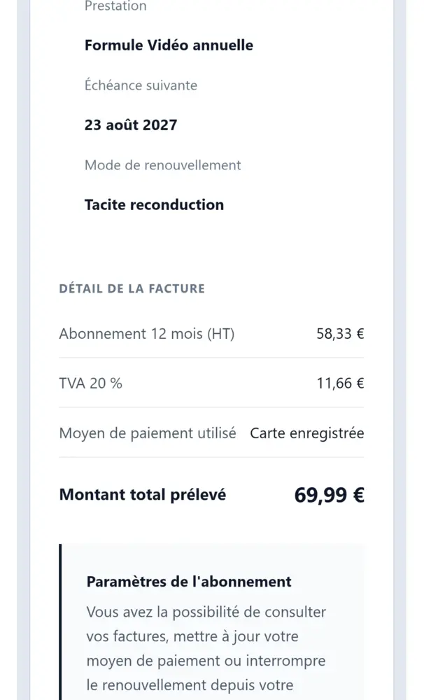 Fausse confirmation de reconduction Amazon Prime